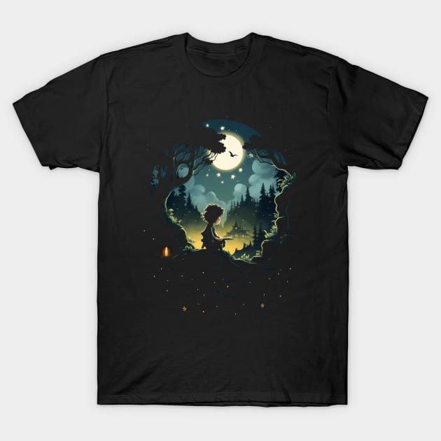 A Halfling at the Home of the Elves - Fantasy T-Shirt by Fenay-Designs